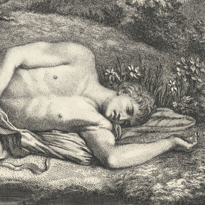 Echo et Narcisse - Une estampe d’après Nicolas Poussin
