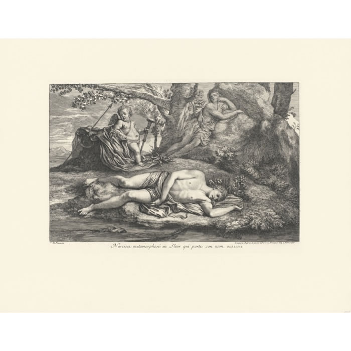 Echo et Narcisse - Une estampe d’après Nicolas Poussin