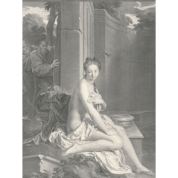 Suzanne au bain - Une estampe d’après Jean-Baptiste Santerre