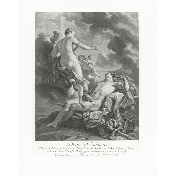 Diane et Endymion - Une estampe d’après Carle Van Loo