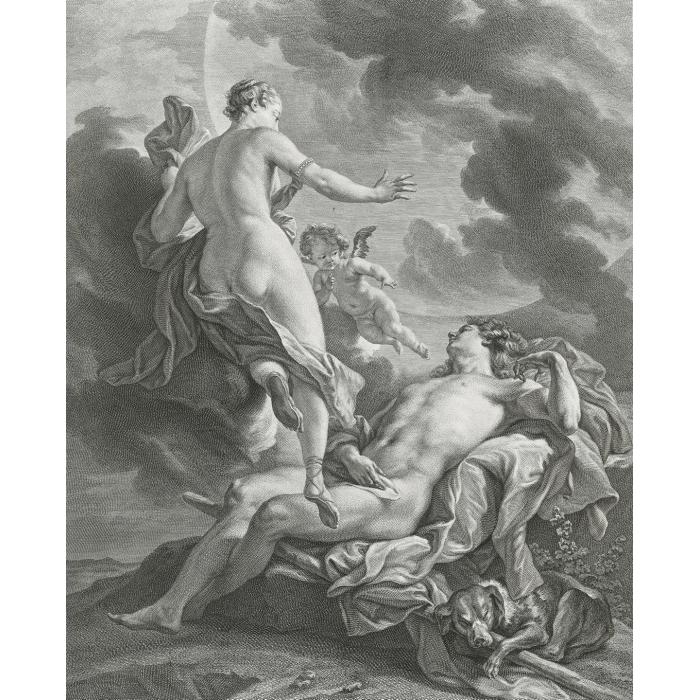 Diane et Endymion - Une estampe d’après Carle Van Loo
