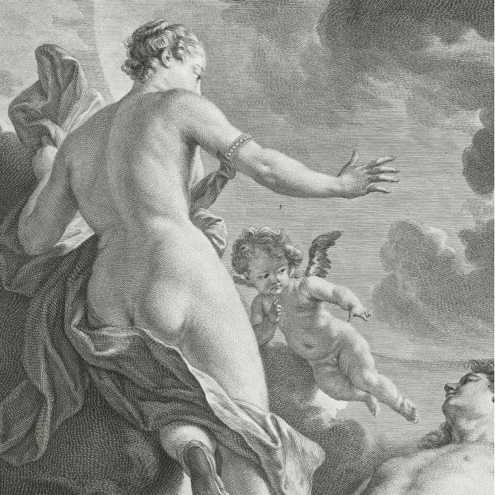 Diane et Endymion - Une estampe d’après Carle Van Loo