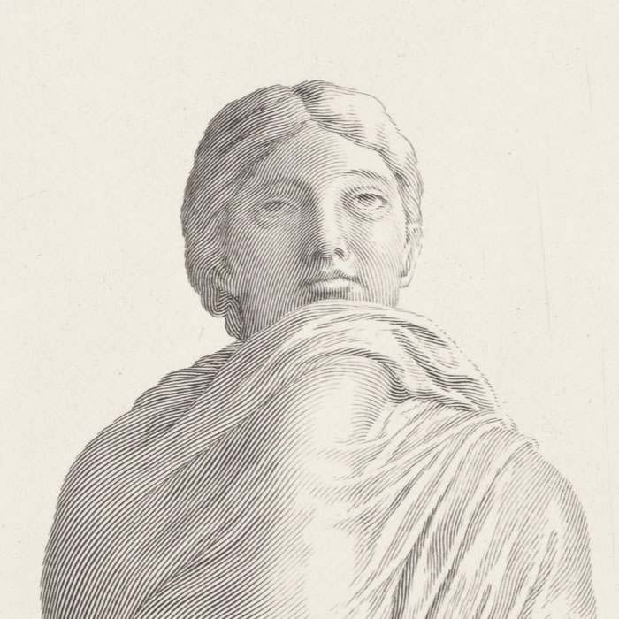 Agrippina emerging from her bath - Une estampe d’après Claude Mellan