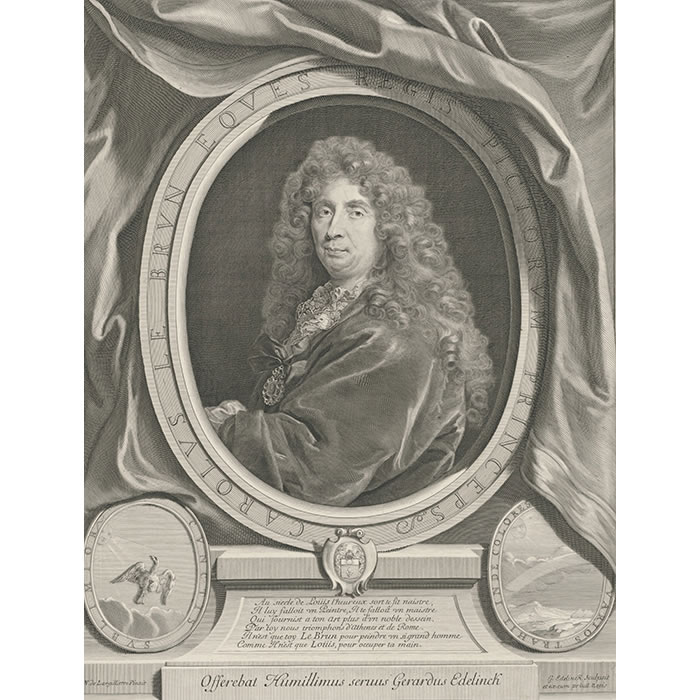 Charles Le Brun, First Royal Painter - Une estampe d’après Nicolas de Largilliere