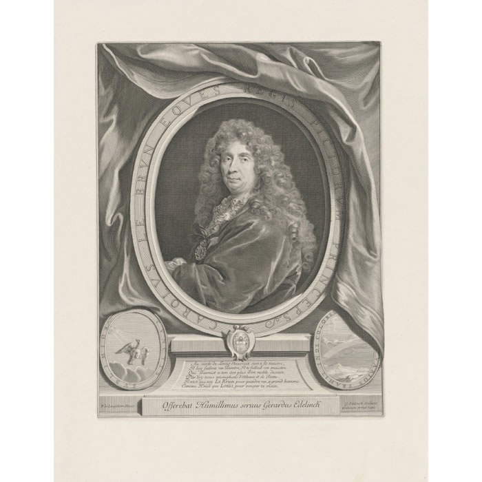 Charles Le Brun, First Royal Painter - Une estampe d’après Nicolas de Largilliere