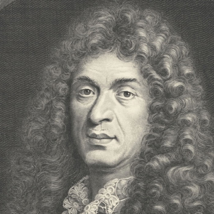 Jean-Baptiste Lully, surintendant de la musique du roi - Une estampe d’après Pierre Mignard