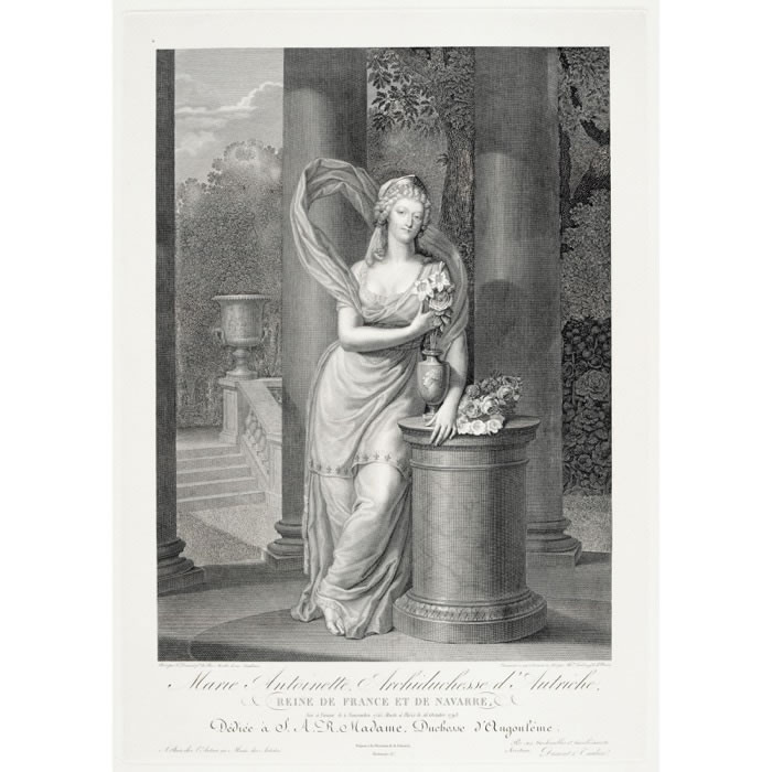 Marie-Antoinette, archiduchesse d’Autriche, reine de France - Une estampe d’après François Dumont