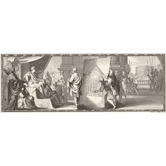 Vitruvius showing drawings - Une estampe d’après Sébastien Le Clerc the elder