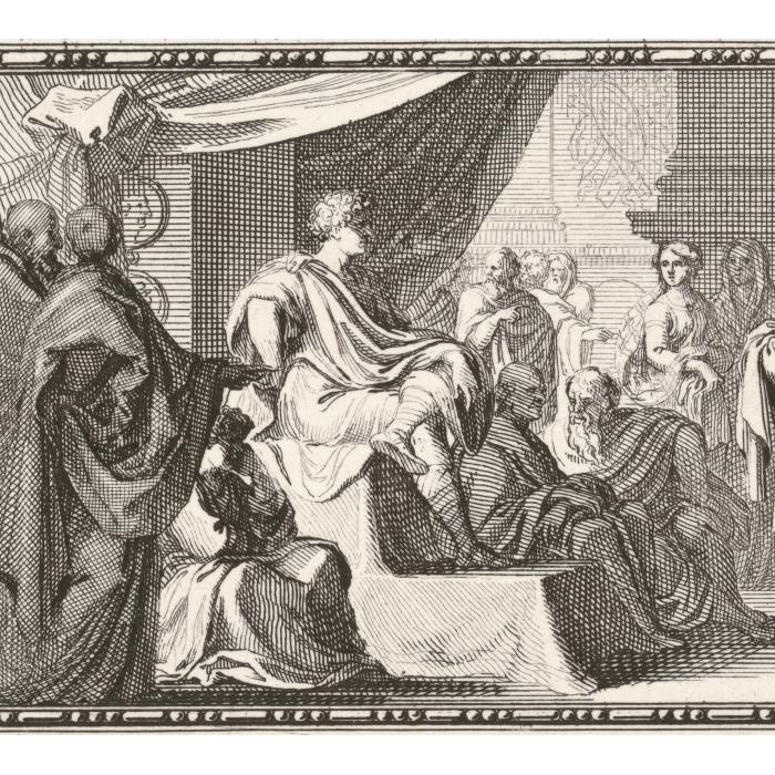 Vitruvius showing drawings - Une estampe d’après Sébastien Le Clerc the elder