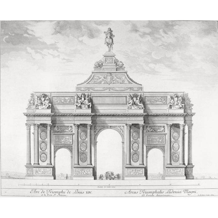 Louis XIV’s Arc of Triumph at the Porte Saint-Antoine - Une estampe d’après Sébastien Le Clerc the elder