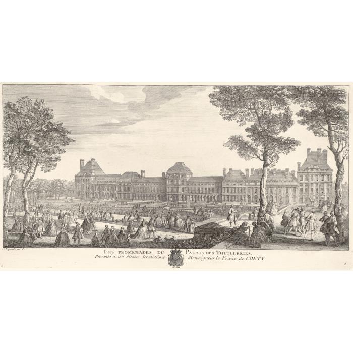 The strolling paths of the Tuileries palace - Une estampe d’après Jacques Rigaud