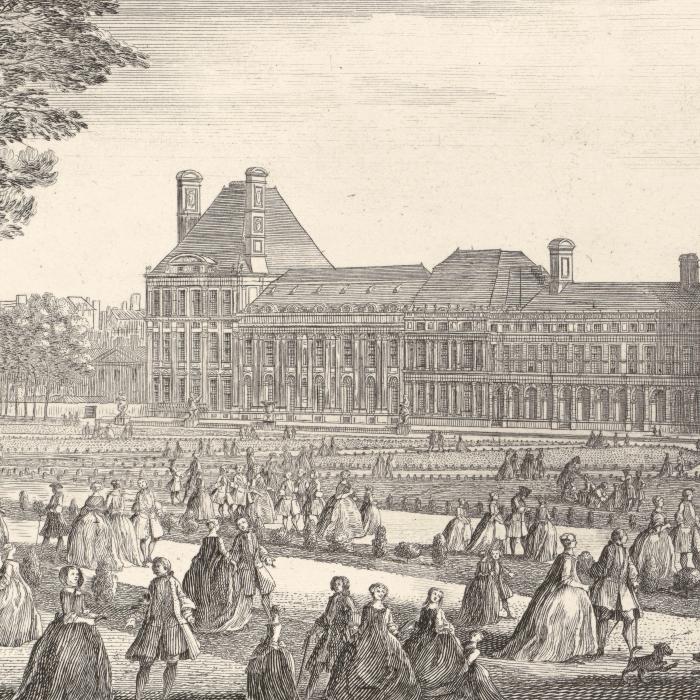 The strolling paths of the Tuileries palace - Une estampe d’après Jacques Rigaud