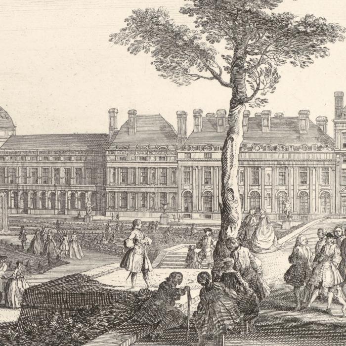 The strolling paths of the Tuileries palace - Une estampe d’après Jacques Rigaud