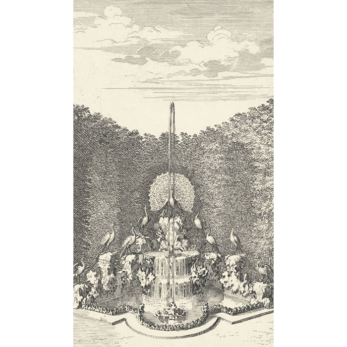 Les Paons et le Geay - Une estampe d’après Sébastien  Leclerc