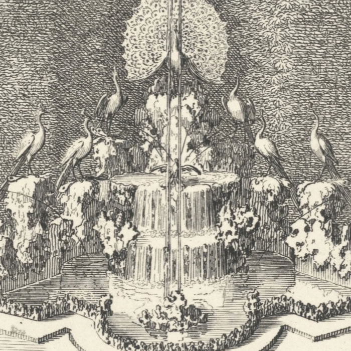 Les Paons et le Geay - Une estampe d’après Sébastien  Leclerc