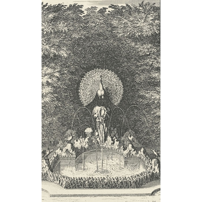 Le Paon et le Rossignol - Une estampe d’après Sébastien  Leclerc