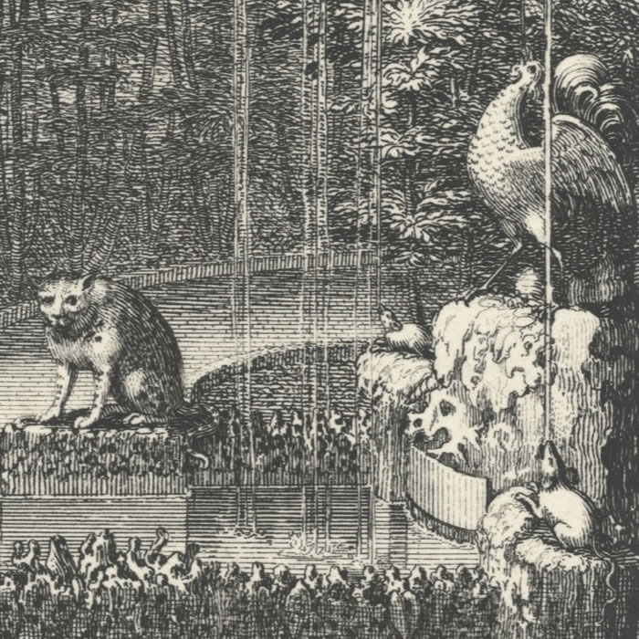 La Souris, le Chat et le petit Coc - Une estampe d’après Sébastien  Leclerc