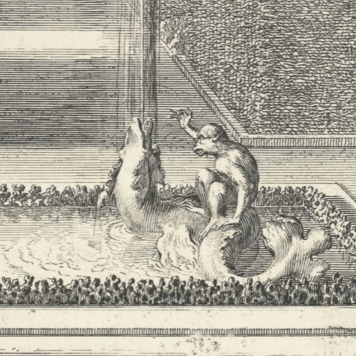 Le Dauphin et le Singe - Une estampe d’après Sébastien  Leclerc