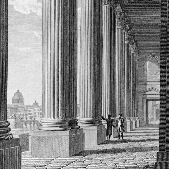 Vue de la Colonnade du Louvre, prise du premier étage - Une estampe d’après Louis-Pierre Baltard