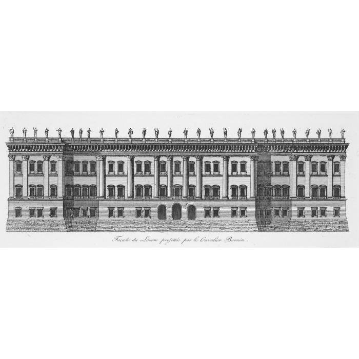 Louvre’s frontage planned by the Cavalier Bernin - Une estampe d’après Louis-Pierre Baltard