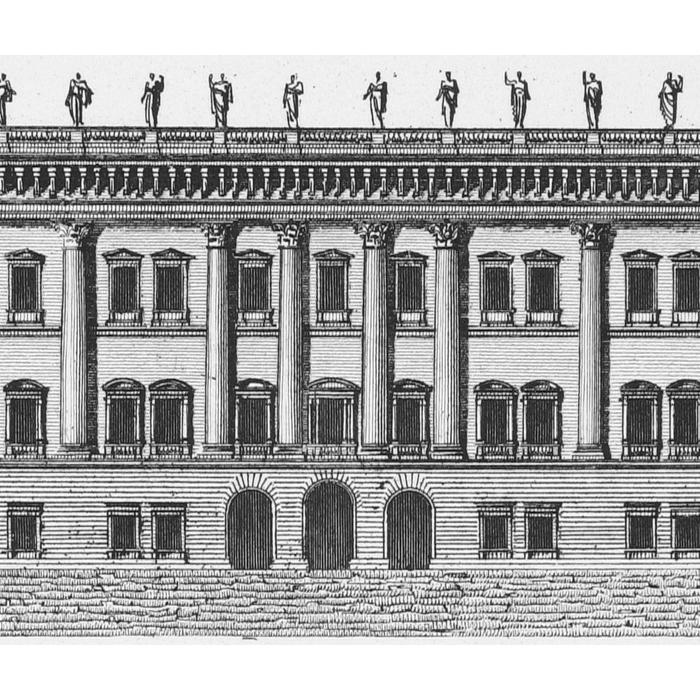 Louvre’s frontage planned by the Cavalier Bernin - Une estampe d’après Louis-Pierre Baltard