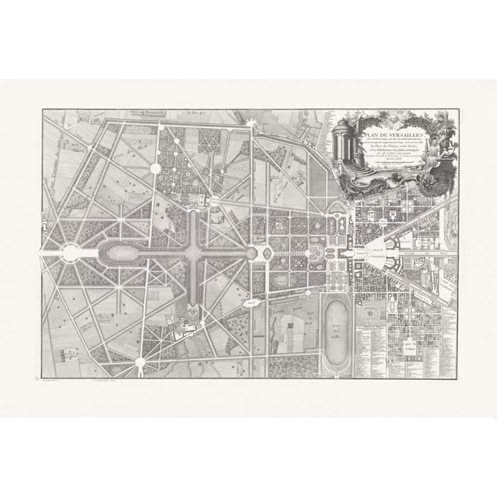 Plan of Versailles, the Petit Parc and its outbuildings - Une estampe d’après Jean de Lagrive