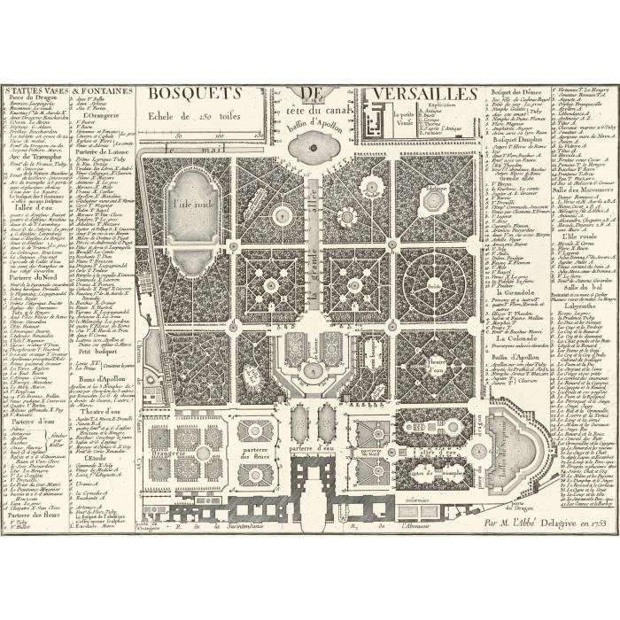 Plan of the Versailles groves - Une estampe d’après Jean de Lagrive