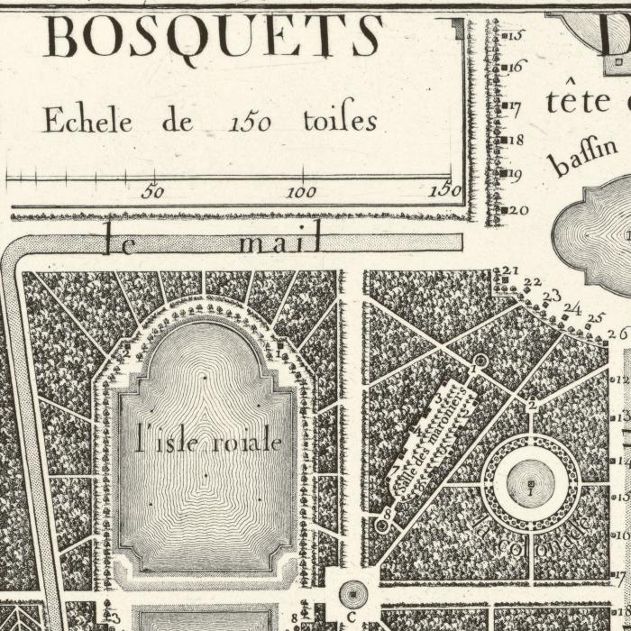 Plan of the Versailles groves - Une estampe d’après Jean de Lagrive