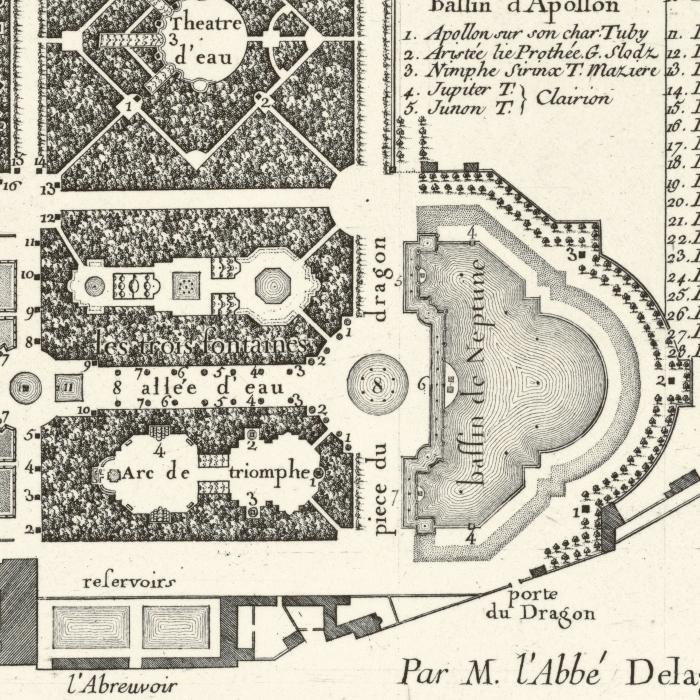 Plan of the Versailles groves - Une estampe d’après Jean de Lagrive