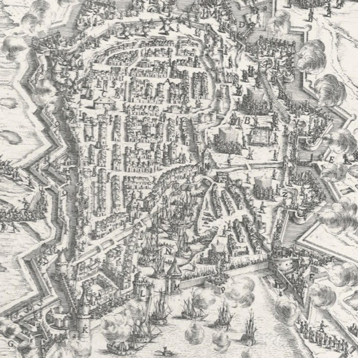 Le siège de la Rochelle, en 1627 - Une estampe d’après Jacques Callot