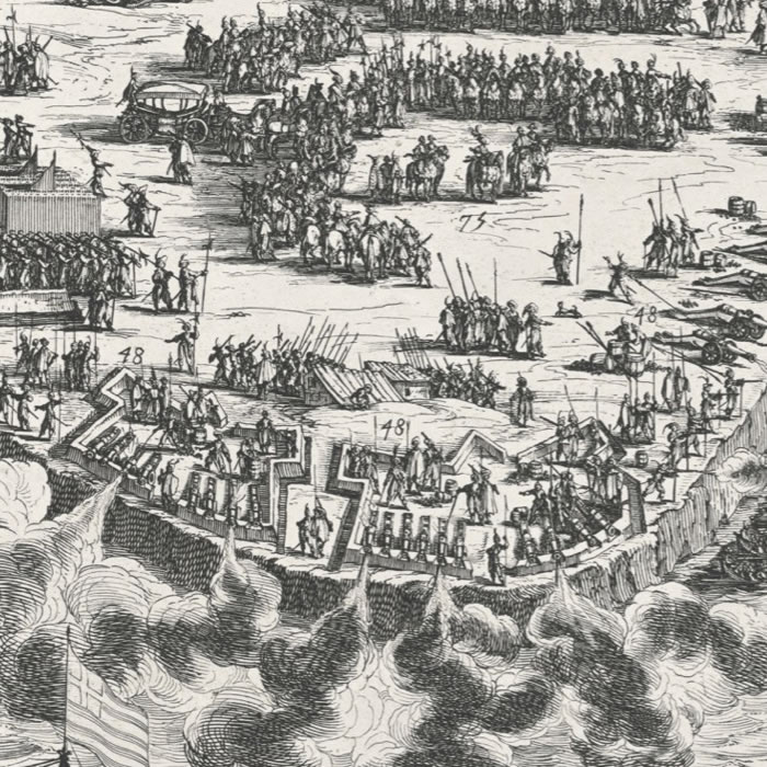 Le siège de la Rochelle, en 1627 - Une estampe d’après Jacques Callot
