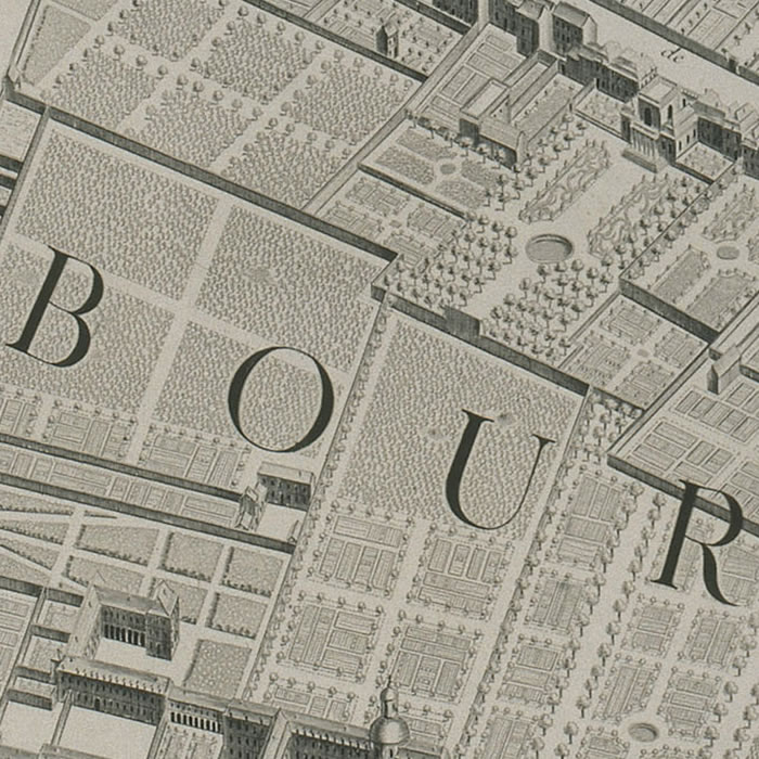 Part of the faubourg Saint-Antoine (Turgot map) - Une estampe d’après Louis Bretez