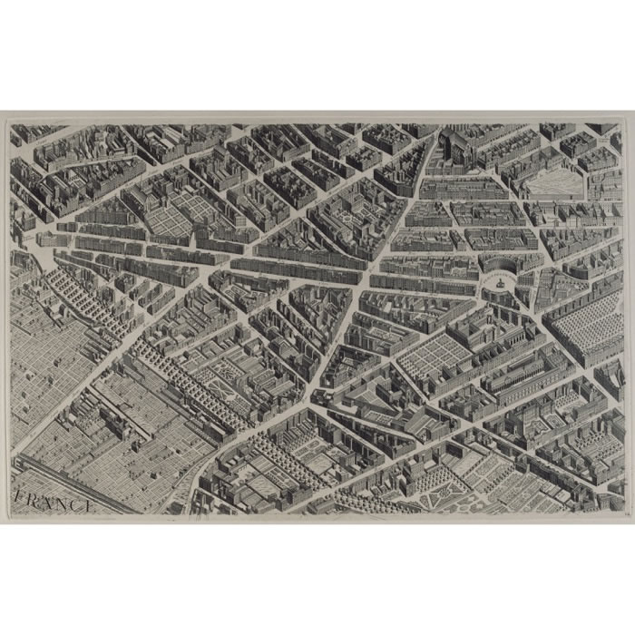 Nouvelle-France and place des Victoires (Turgot map) - Une estampe d’après Louis Bretez