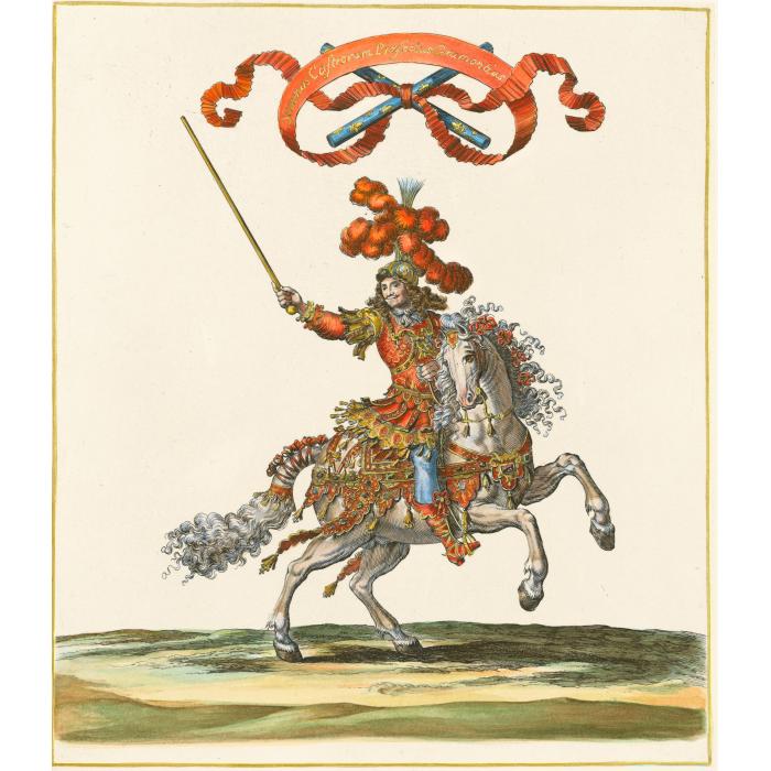 The Maréchal de Grammont in general brigade marshall uniform - Une estampe d’après François Chauveau