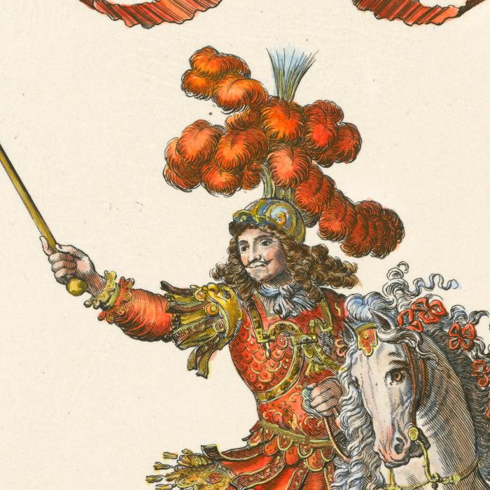 The Maréchal de Grammont in general brigade marshall uniform - Une estampe d’après François Chauveau