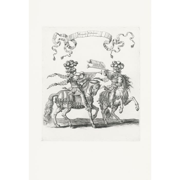 Première quadrille : trompettes des Romains - Une estampe d’après François Chauveau