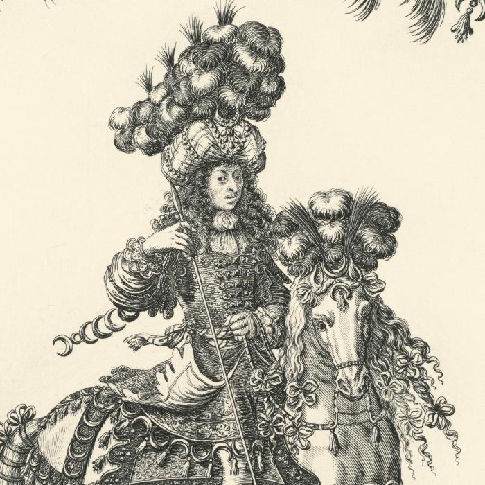 Third quadrille: The Prince of Condé, Emperor of the Turks - Une estampe d’après François Chauveau