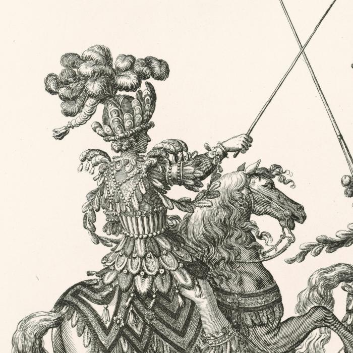 Quatrième quadrille : pages indiens et écuyers indiens - Une estampe d’après François Chauveau