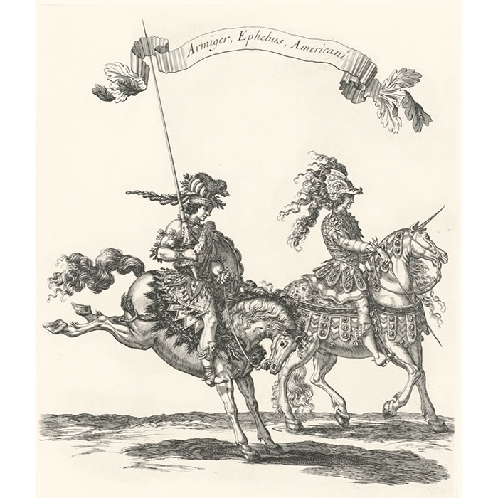 Fifth Quadrille: Native American page and squire - Une estampe d’après François Chauveau