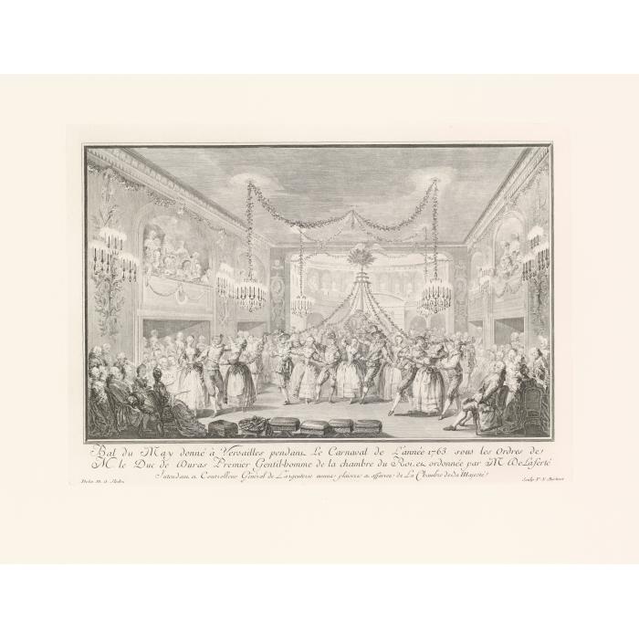 May Ball thrown at Versailles during Carnival (1763) - Une estampe d’après René-Michel Slodtz