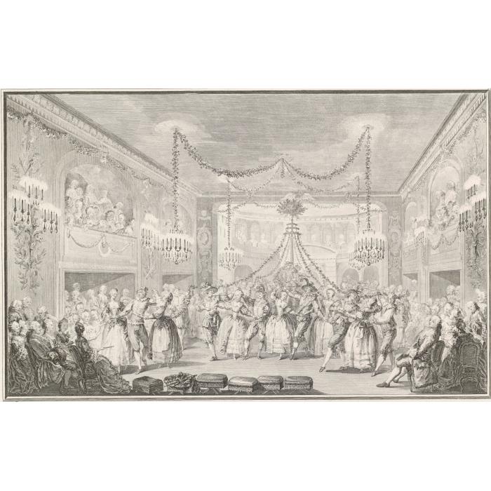 May Ball thrown at Versailles during Carnival (1763) - Une estampe d’après René-Michel Slodtz