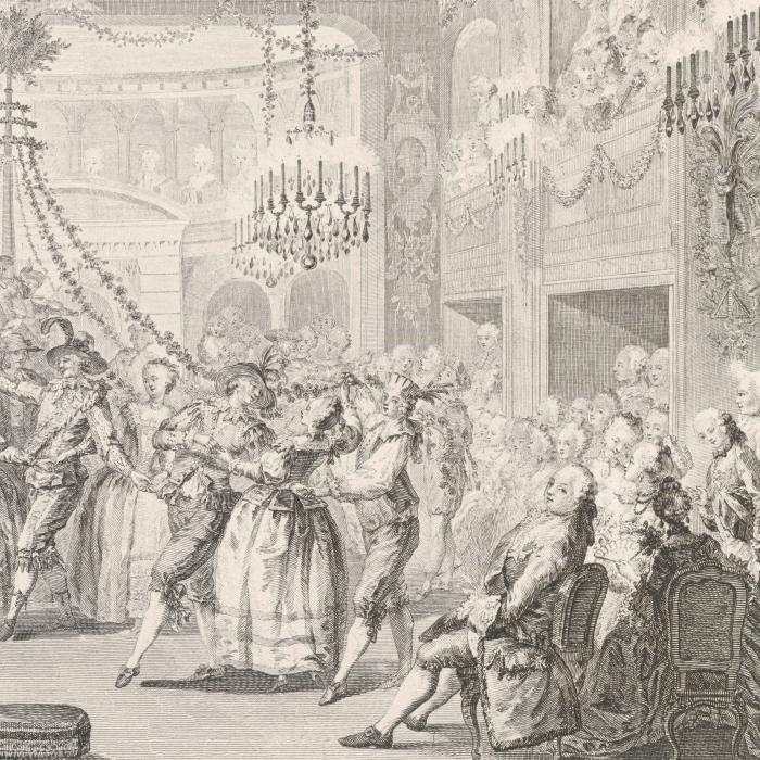May Ball thrown at Versailles during Carnival (1763) - Une estampe d’après René-Michel Slodtz