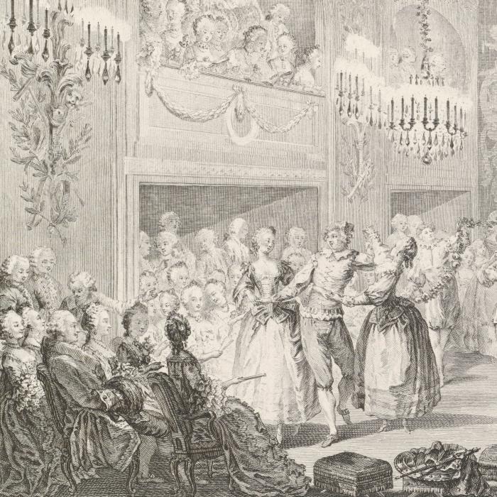 May Ball thrown at Versailles during Carnival (1763) - Une estampe d’après René-Michel Slodtz
