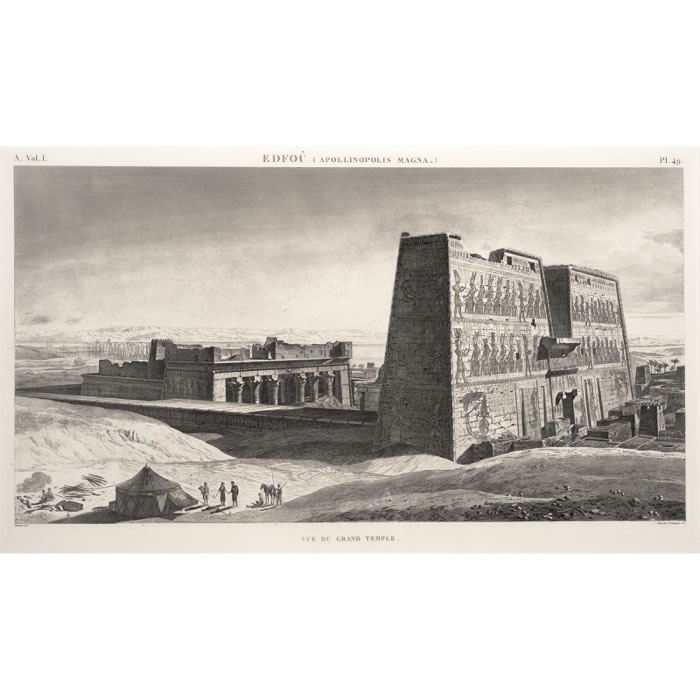 Edfou. Vue du grand temple - Une estampe d’après André Dutertre