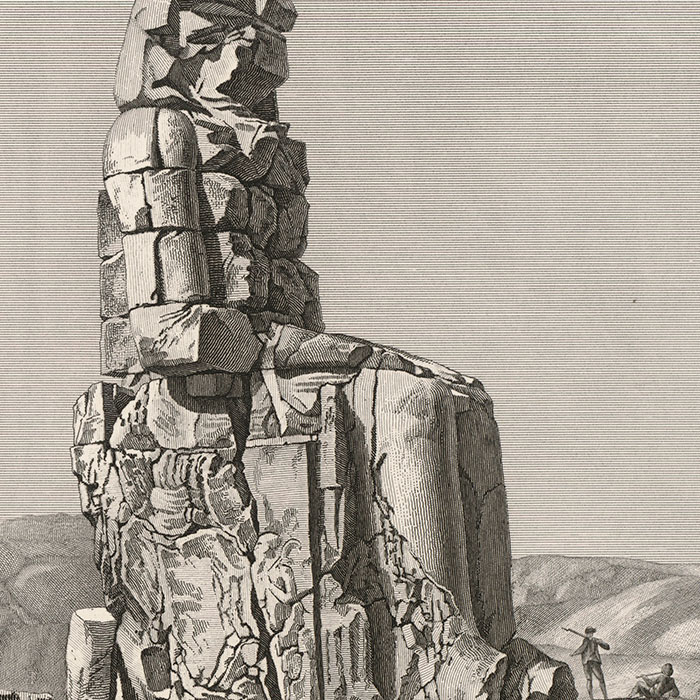 Thèbes. Memnonium. Vue des deux colosses - Une estampe d’après André Dutertre