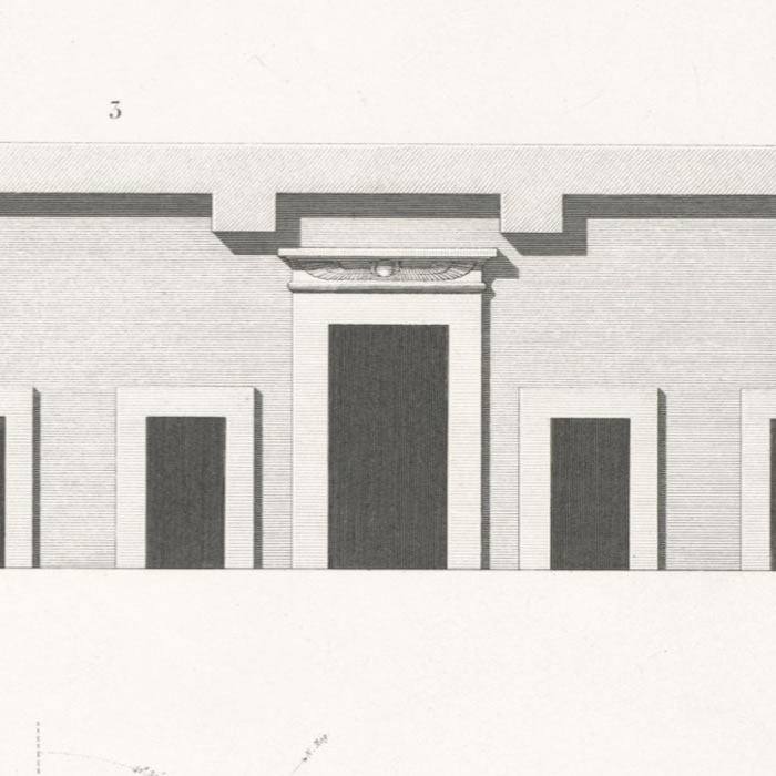 Thebes. Kurna. Plan, sections and details of the palace capitals