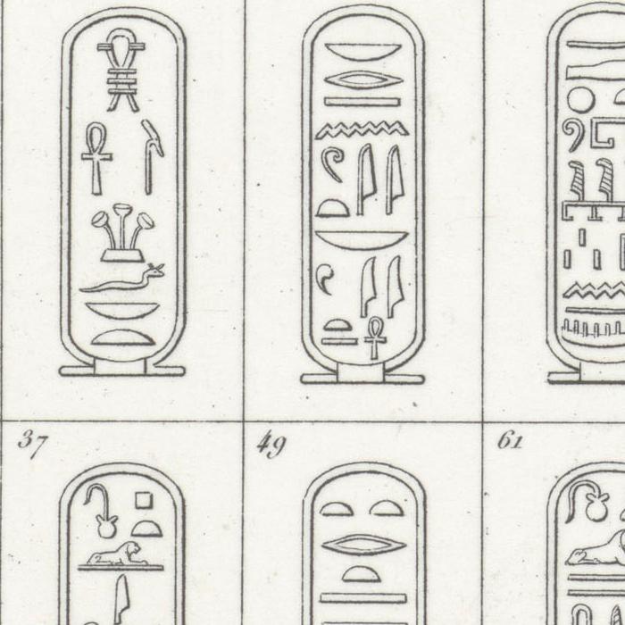 Hieroglyph chart, second part