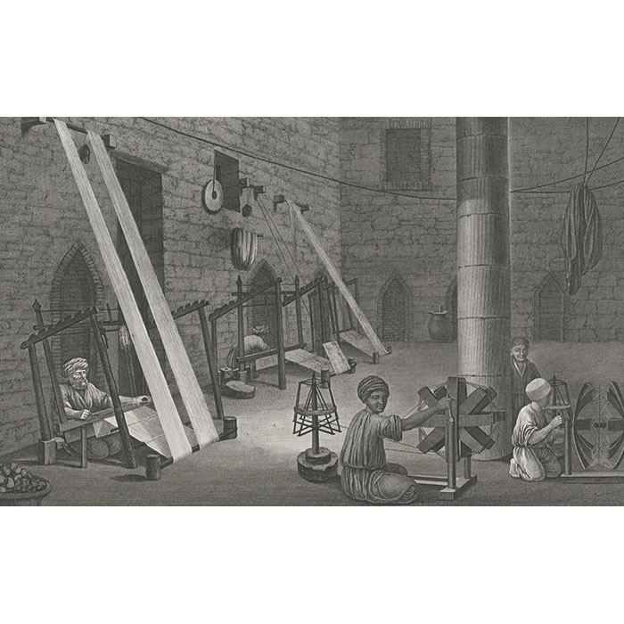 Vue intérieure de l’atelier du tisserand