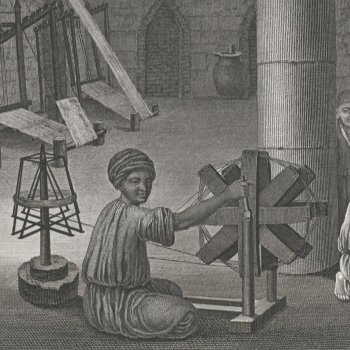 Vue intérieure de l’atelier du tisserand