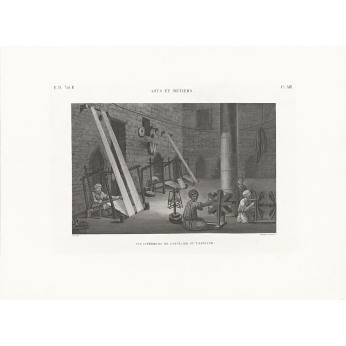 Vue intérieure de l’atelier du tisserand